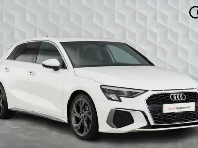 Used Audi A3 Sportback S-Line 150 HP (110 kW) 2021 Ibis white Hatchback
