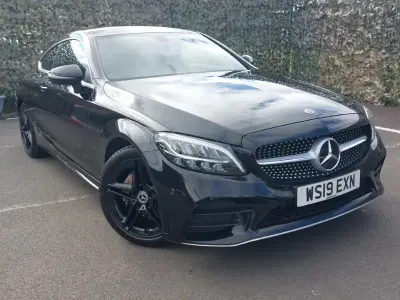 Used Mercedes C200 AMG line 184 HP (135 kW) 2019 Black Coupe