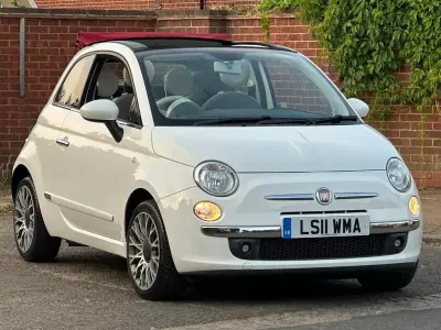 Used Fiat 500 Lounge 85 HP (62 kW) 2011 White Cabriolet
