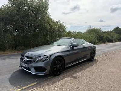 Used Mercedes C220 AMG line 170 HP (125 kW) 2018 Grey Cabriolet