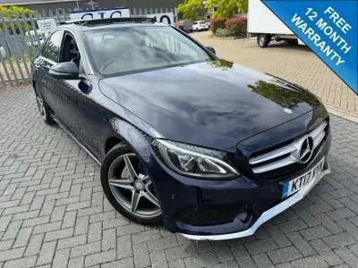 Used Mercedes C220 AMG Line Premium 170 HP (125 kW) 2017 Blue Sedan