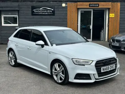 Used Audi A3 S-Line 116 HP (85 kW) 2018 White Sedan