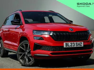 Used Skoda Karoq SportLine 110 HP (80 kW) 2023 Velvet red metallic SUV