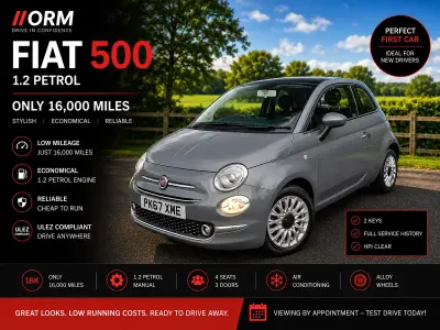 Occasion Fiat 500 Lounge 69 ch (50 kW) 2017 Gris Citadine