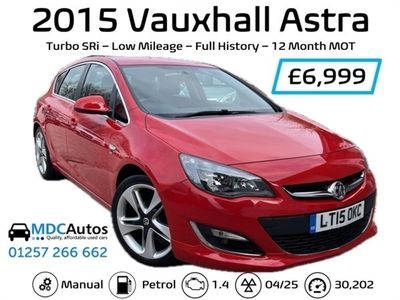 used Vauxhall Astra 1.4T 16V SRi 5dr, LOW MILEAGE, FULL SERVICE HISTORY, 12M MOT, EW CD RCL