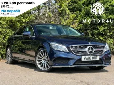 Used Mercedes CLS220 AMG line 177 HP (130 kW) 2018 Blue Coupe