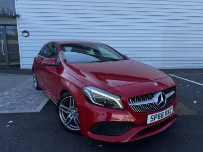 Used Mercedes A200 AMG line 136 HP (100 kW) 2016 Red Hatchback
