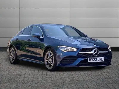 Used Mercedes CLA200 AMG line 161 HP (118 kW) 2022 Blue Coupe