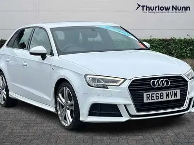 Used Audi A3 Sportback S-Line 150 HP (110 kW) 2018 White Hatchback