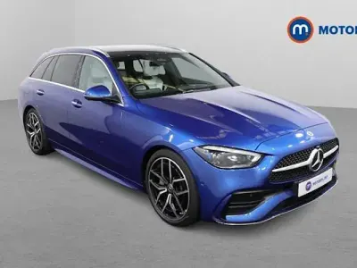 Used Mercedes C300 AMG line 258 HP (189 kW) 2023 Blue Estate
