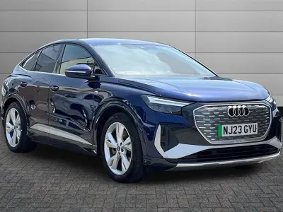 Used Audi Q4 e-tron S-Line 150 kW (204 HP) 2023 Navarra blue SUV