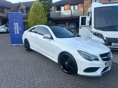 Used Mercedes E200 AMG line 184 HP (135 kW) 2016 White Coupe