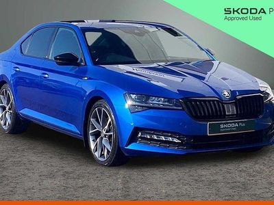 Used Skoda Superb SportlinePlus 110 HP (80 kW) 2022 Race blue metallic Hatchback
