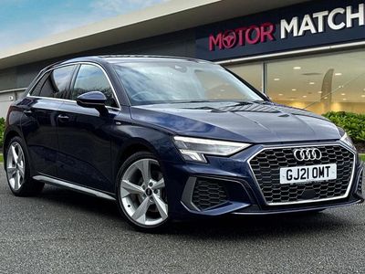 Used Audi A3 Sportback S-Line 150 HP (110 kW) 2021 Blue Hatchback