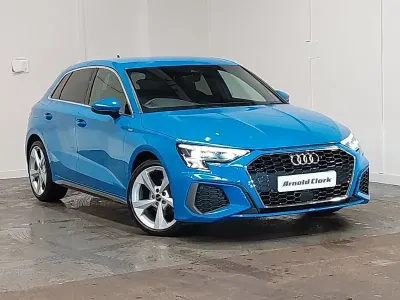 Used Audi A3 S-Line 110 HP (80 kW) 2023 Blue Sedan