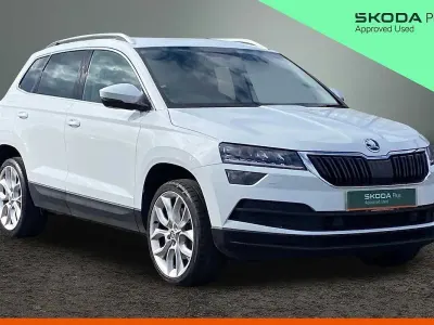 Used Skoda Karoq SE L 110 HP (80 kW) 2021 Moon white metallic SUV