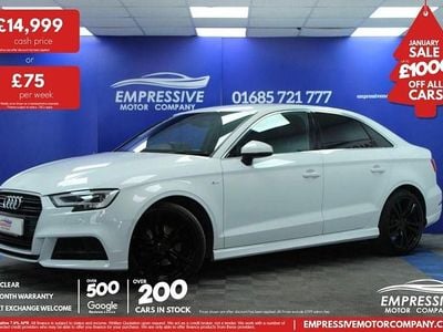 White Used 2018 Audi A3 S-Line Sedan | £14,999 (Fair price)
