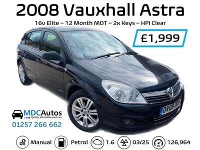 used Vauxhall Astra 1.6i 16V Elite [115] 5dr, 12 MONTH MOT, HPI CLEAR, 2x KEYS, EW CD RCL
