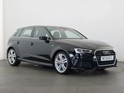 Used Audi A3 S-Line 115 HP (84 kW) 2018 Black Sedan