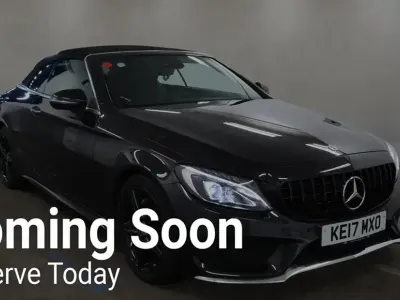 Used Mercedes C220 AMG line 170 HP (125 kW) 2017 Black Cabriolet