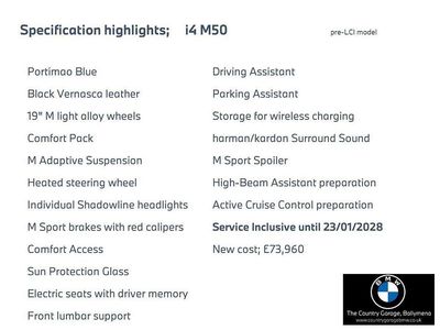 Blue Used 2024 BMW i4 Comfort Edition Sedan | £34,995 (Fair price)