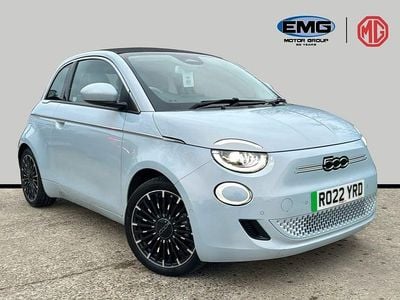 Used Fiat 500e La Prima 86 kW (118 HP) 2022 Blue Cabriolet