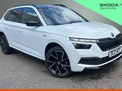 Used Skoda Kamiq Monte Carlo 110 HP (80 kW) 2021 Moon white metallic SUV