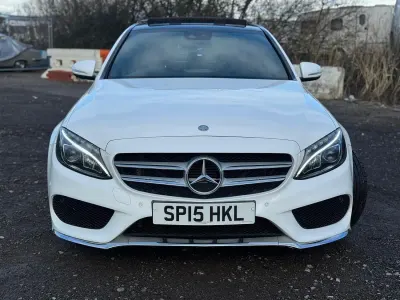 Used Mercedes C220 AMG Line Premium Plus 170 HP (125 kW) 2015 White Sedan