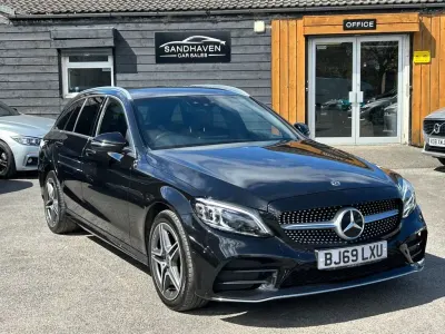Used Mercedes C300 AMG line 245 HP (180 kW) 2019 Black Estate