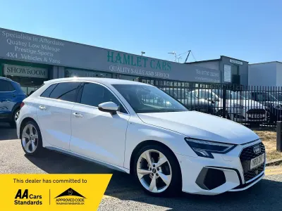 Used Audi A3 Sportback S-Line 150 HP (110 kW) 2021 White Hatchback