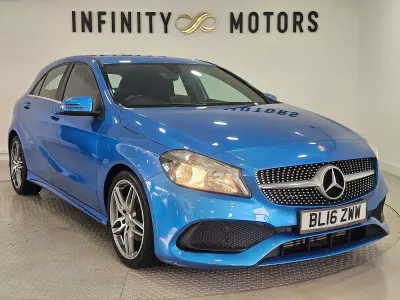 Used Mercedes A200 AMG line 136 HP (100 kW) 2016 Blue Hatchback
