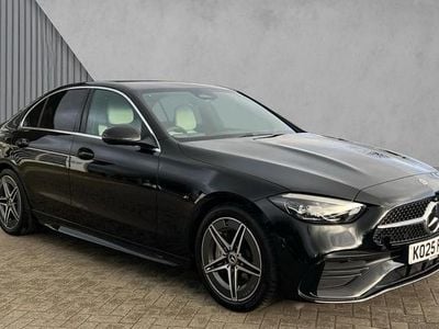 Obsidian black metallic Used 2025 Mercedes C200 AMG line Sedan | £33,280 (Expensive)