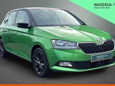 Used Skoda Fabia Colour Edition 94 HP (69 kW) 2019 Rallye green metallic black magic pearl effect Hatchback