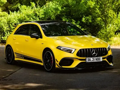 Used Mercedes A45 AMG 421 HP (309 kW) 2021 Yellow Hatchback