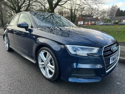 Begagnad Audi A3 S-Line 150 HK (110 kW) 2017 Blå Halvkombi