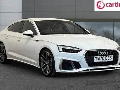 Used Audi A5 Sportback S-Line 150 HP (110 kW) 2020 White Hatchback