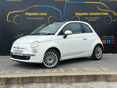 Used Fiat 500 Lounge 69 HP (50 kW) 2009 White Cabriolet