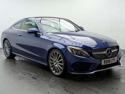Used Mercedes C220 AMG Line Premium 170 HP (125 kW) 2018 Blue Coupe