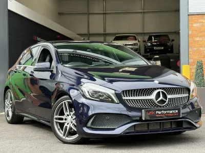 Used Mercedes A200 AMG Line Premium 136 HP (100 kW) 2017 Blue Hatchback