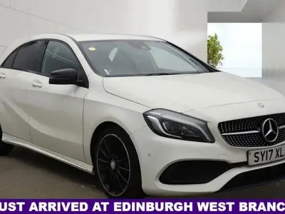 Used Mercedes A200 AMG Line Premium 136 HP (100 kW) 2017 White Hatchback