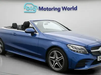 Used Mercedes C200 AMG line 184 HP (135 kW) 2022 Blue Cabriolet