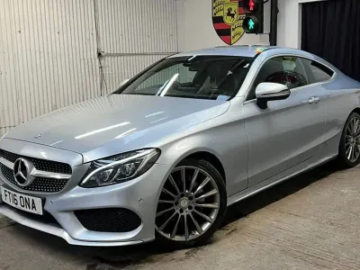 Used Mercedes C220 AMG line 170 HP (125 kW) 2016 Silver Coupe