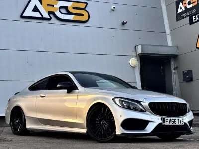 Used Mercedes C220 AMG line 170 HP (125 kW) 2017 Silver Coupe