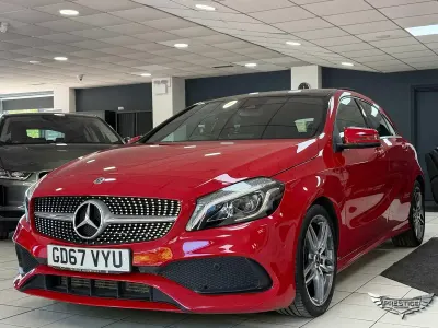 Used Mercedes A180 AMG Line Premium Plus 122 HP (89 kW) 2018 Red Hatchback