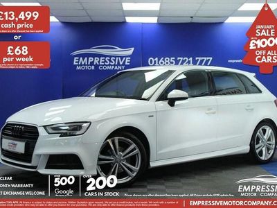 White Used 2019 Audi A3 Sportback S-Line Hatchback | £13,499 (Fair price)