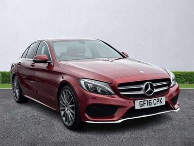 Begagnad Mercedes C220 AMG line 2016 Röd Sedan