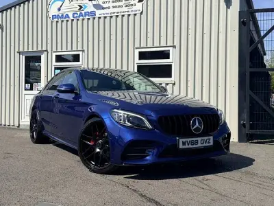 Begagnad Mercedes C220 AMG Line Premium 2018 Blå Sedan