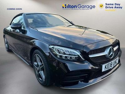 Used Mercedes C200 AMG line 198 HP (145 kW) 2018 Black Cabriolet