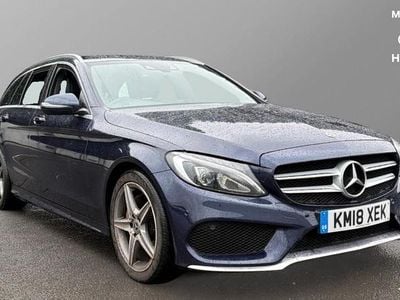 Used Mercedes C220 AMG line 170 HP (125 kW) 2018 Blue
