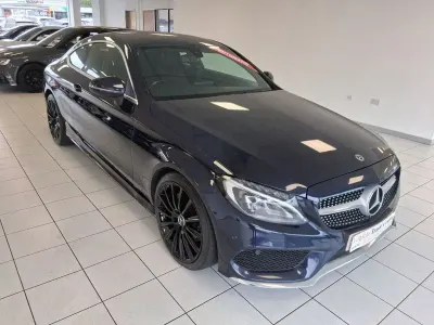 Used Mercedes C220 AMG line 170 HP (125 kW) 2017 Blue Coupe